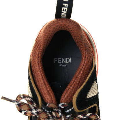 Fendi Suede Mesh FF Womens FFluid Low Top Sneakers 37.5 Black Brandy Tobacco 9 of 9
