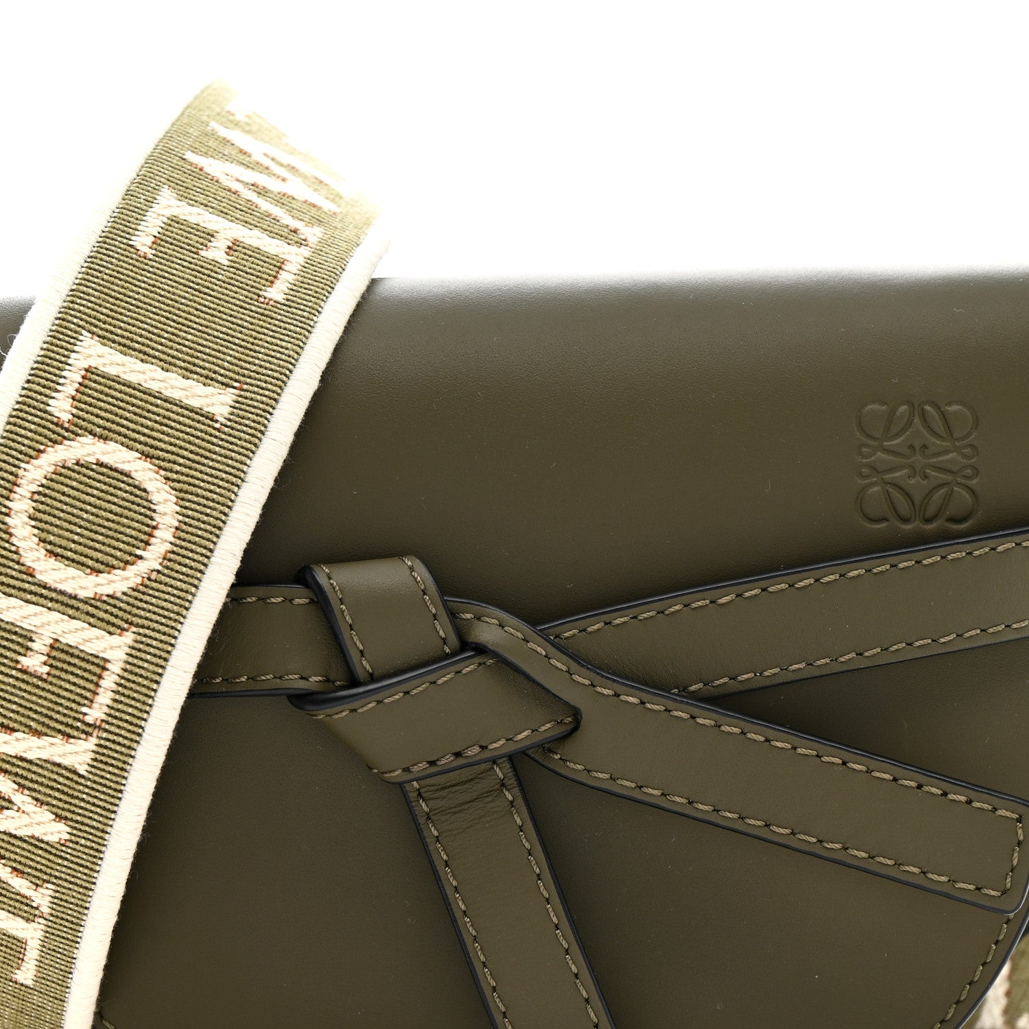 Loewe Calfskin Jacquard Mini Gate Dual Bag Autumn Green 9 of 11