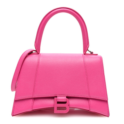 Balenciaga Grained Calfskin Tonal B Small Hourglass Top Handle Bag Acid Fuchsia 1 of 10