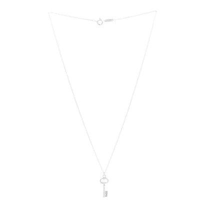 Tiffany Sterling Silver Mini Oval Key Pendant Necklace 3 of 7