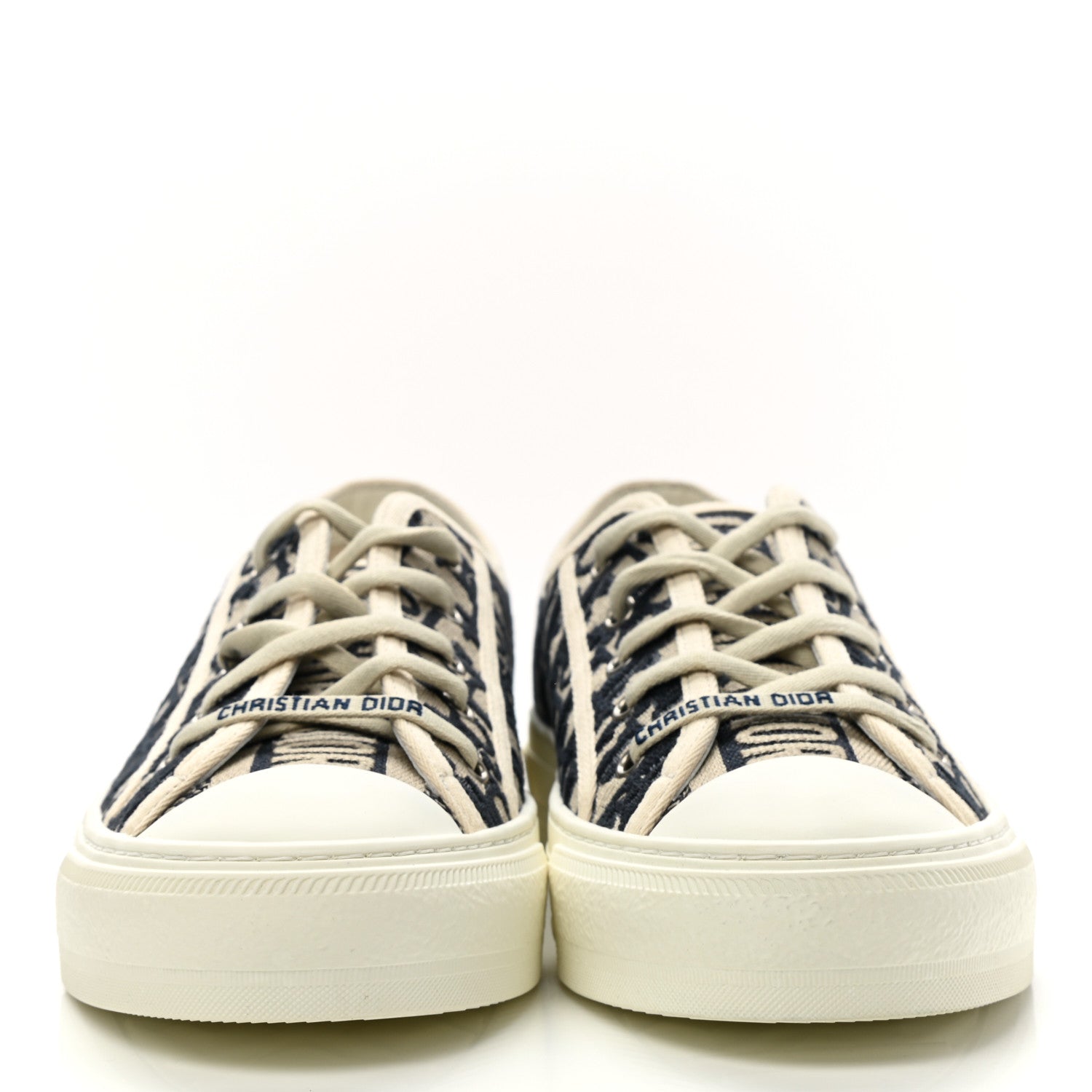 Christian Dior Canvas Oblique Walk'N'Dior Low Top Sneakers 41 Deep Blue 2 of 9