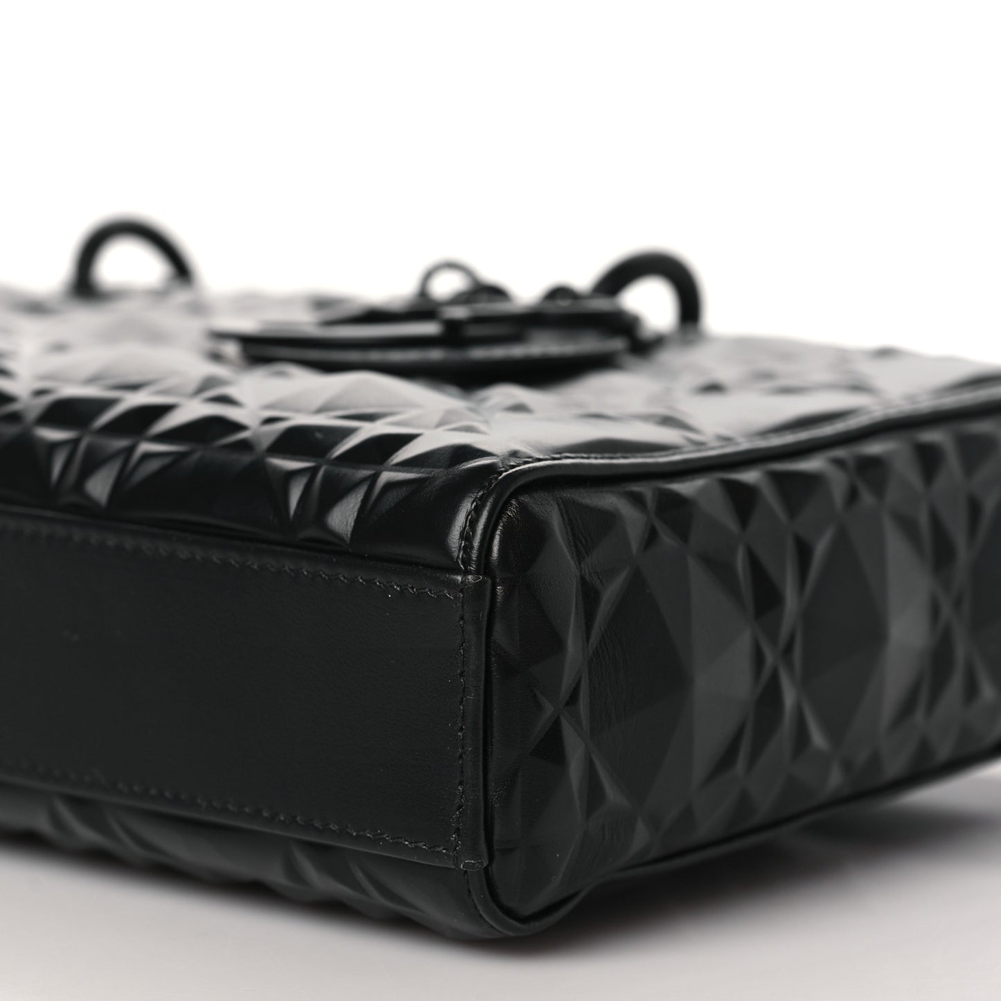 Calfskin Cannage Diamond Lady D-Joy Black
