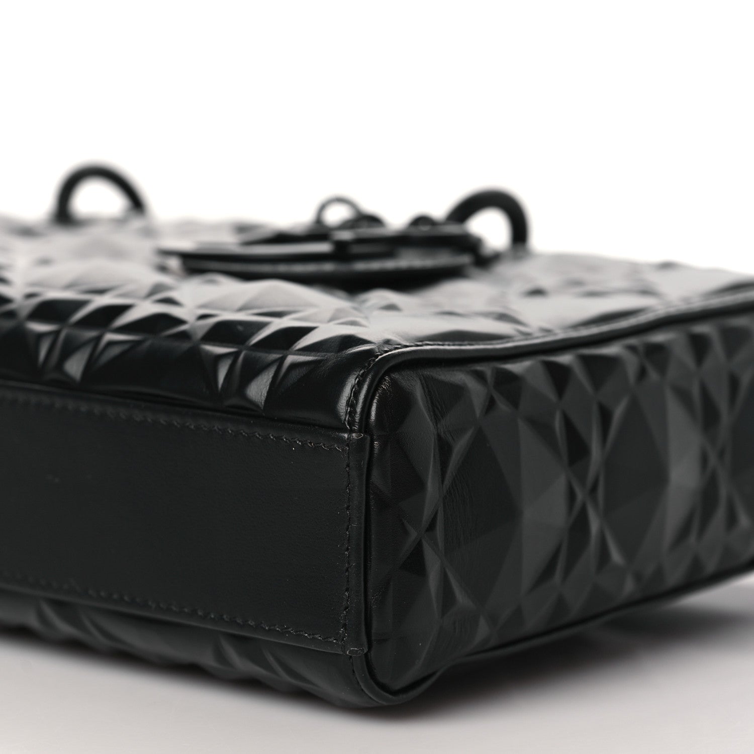 Christian Dior Calfskin Cannage Diamond Lady D-Joy Black 8 of 8