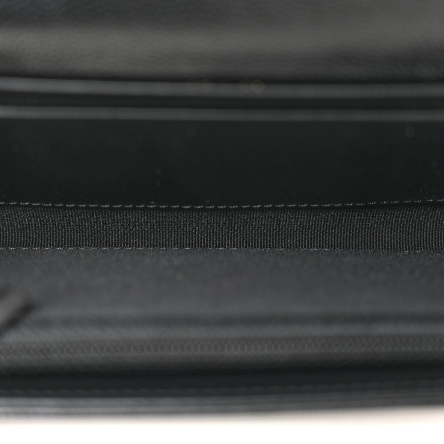 Caviar Quilted Crystal CC Large Gusset Flap Wallet Black