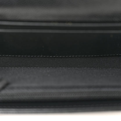 Chanel Caviar Quilted Crystal CC Large Gusset Flap Wallet Black 5 of 9