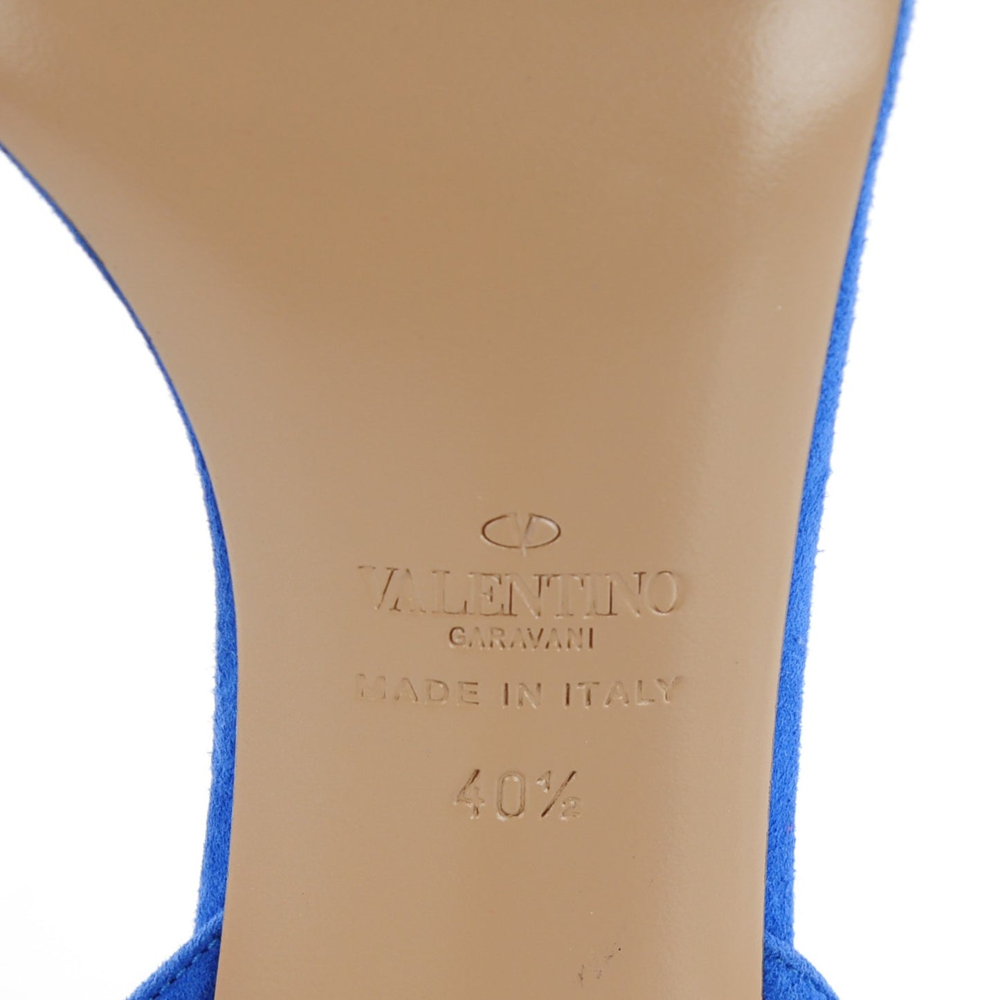 Suede Rockstud Ankle Strap 100mm Sandals 40.5 Blue