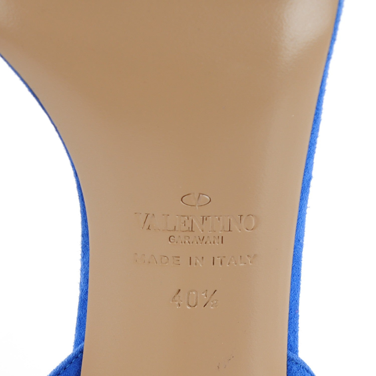 Valentino Garavani Suede Rockstud Ankle Strap 100mm Sandals 40.5 Blue 7 of 8