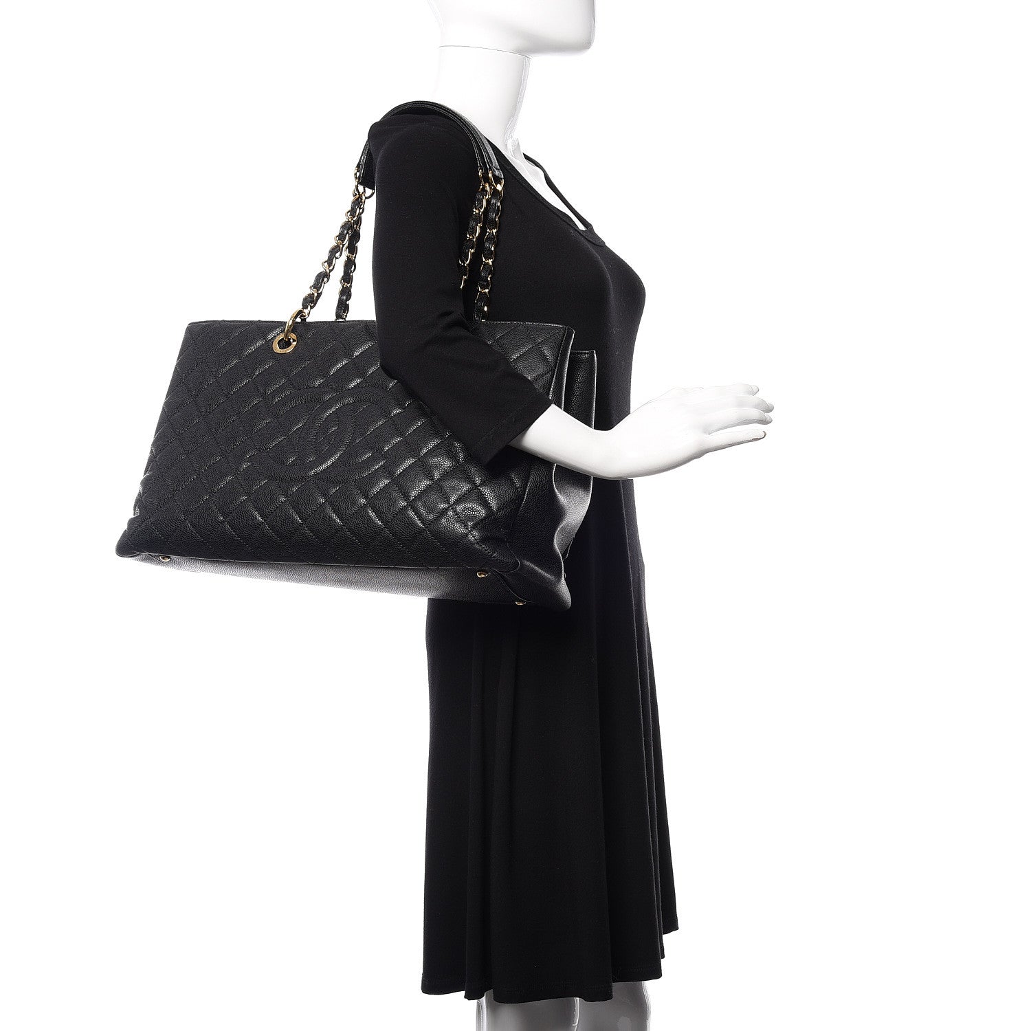Chanel Caviar Quilted XL Grand Shopping Tote GST Black 2 of 11