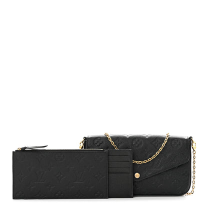 Louis Vuitton Empreinte Pochette Felicie Chain Wallet Black 1 of 15
