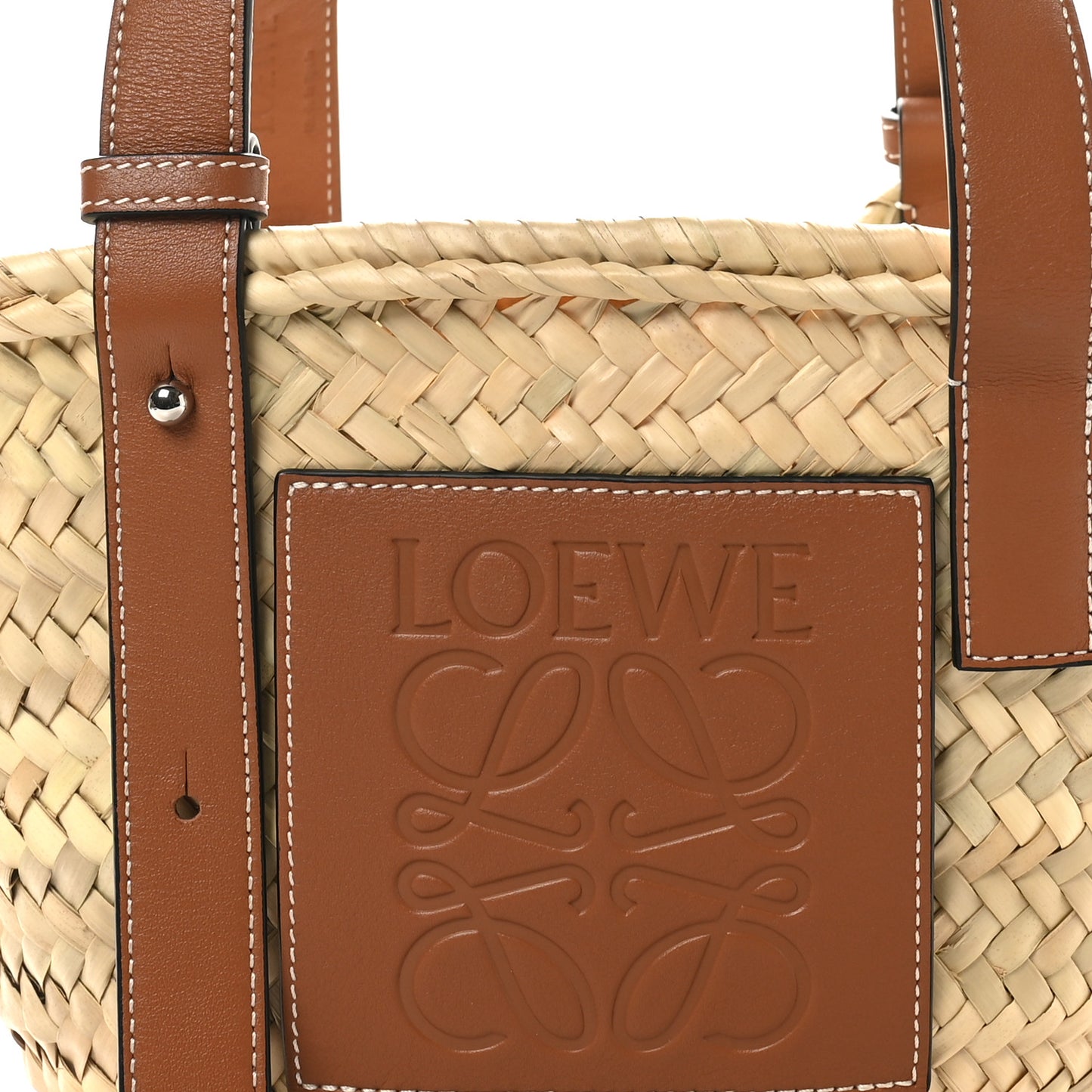 Raffia Small Basket Tote Bag Natural Tan