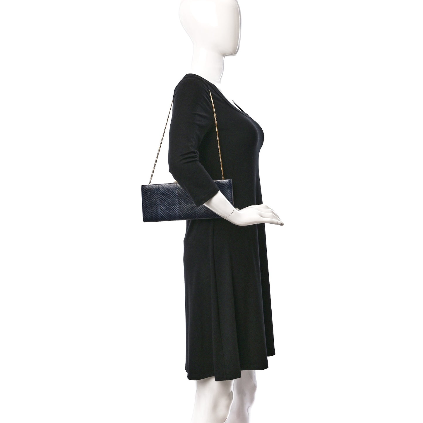 Snakeskin Midnight Clutch Black