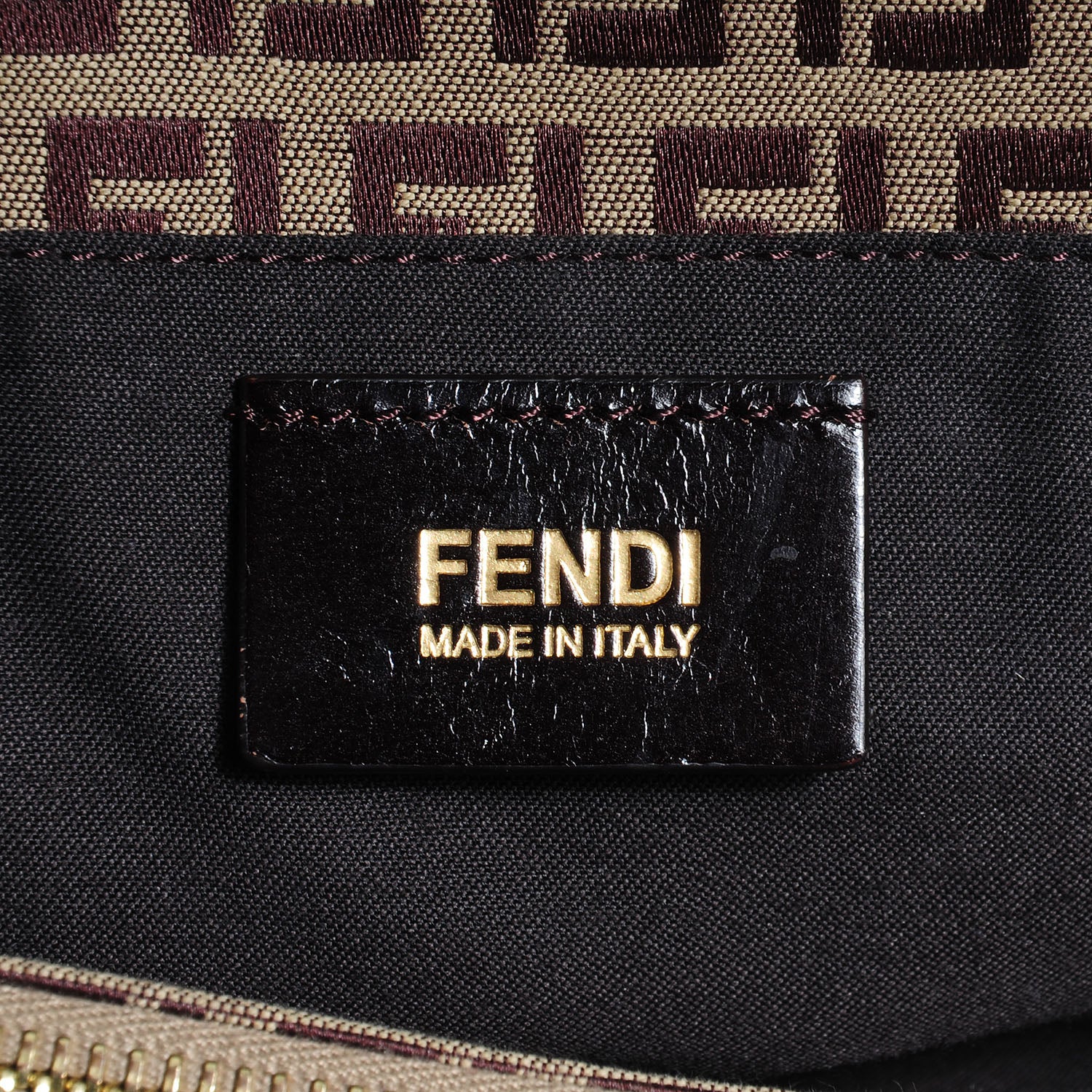Fendi Zucchino Calfskin Small Tote Brown 7 of 11