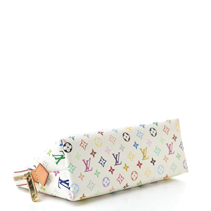 Louis Vuitton Monogram Multicolor Cosmetic Pouch White Litchi 4 of 13