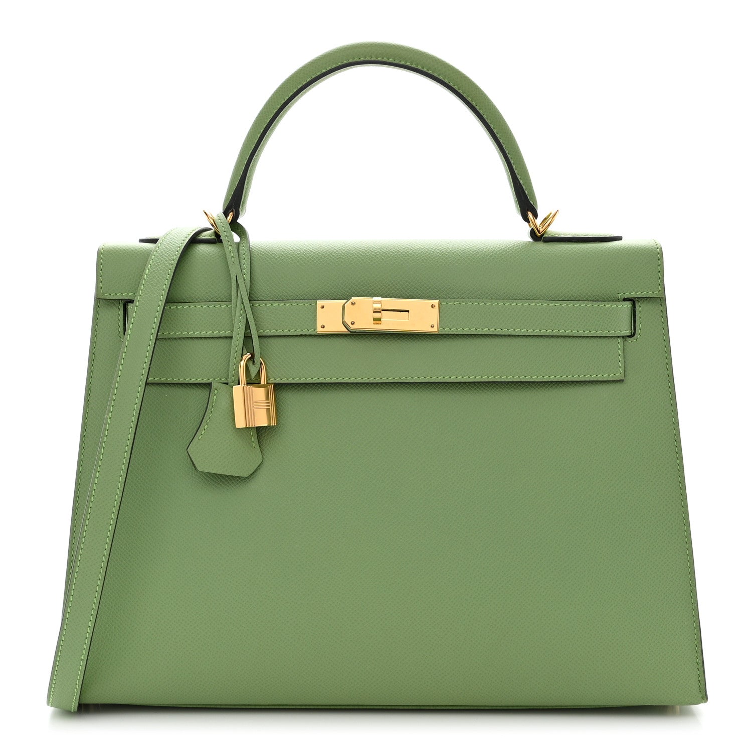 Hermes Epsom Kelly Sellier 32 Vert Criquet 1 of 13
