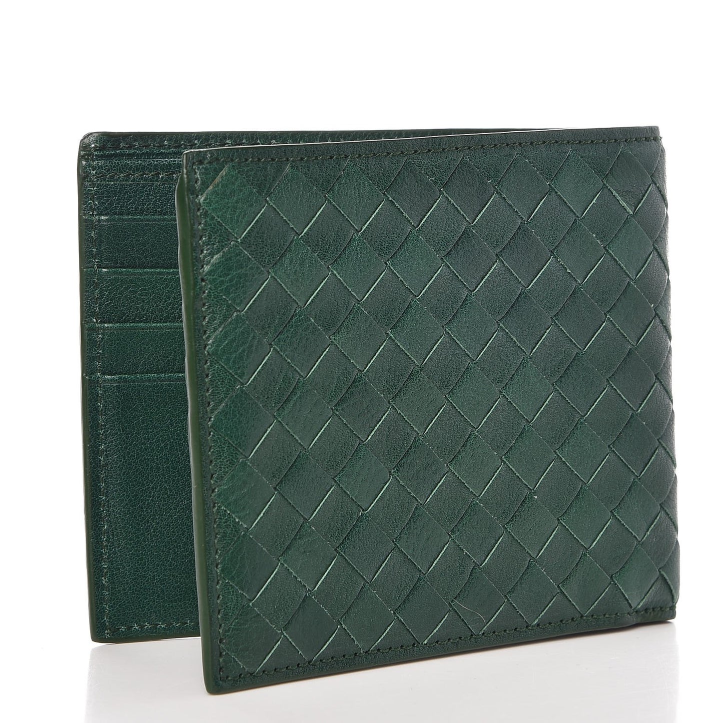 Nappa Intrecciato Bi-Fold Wallet Thyme
