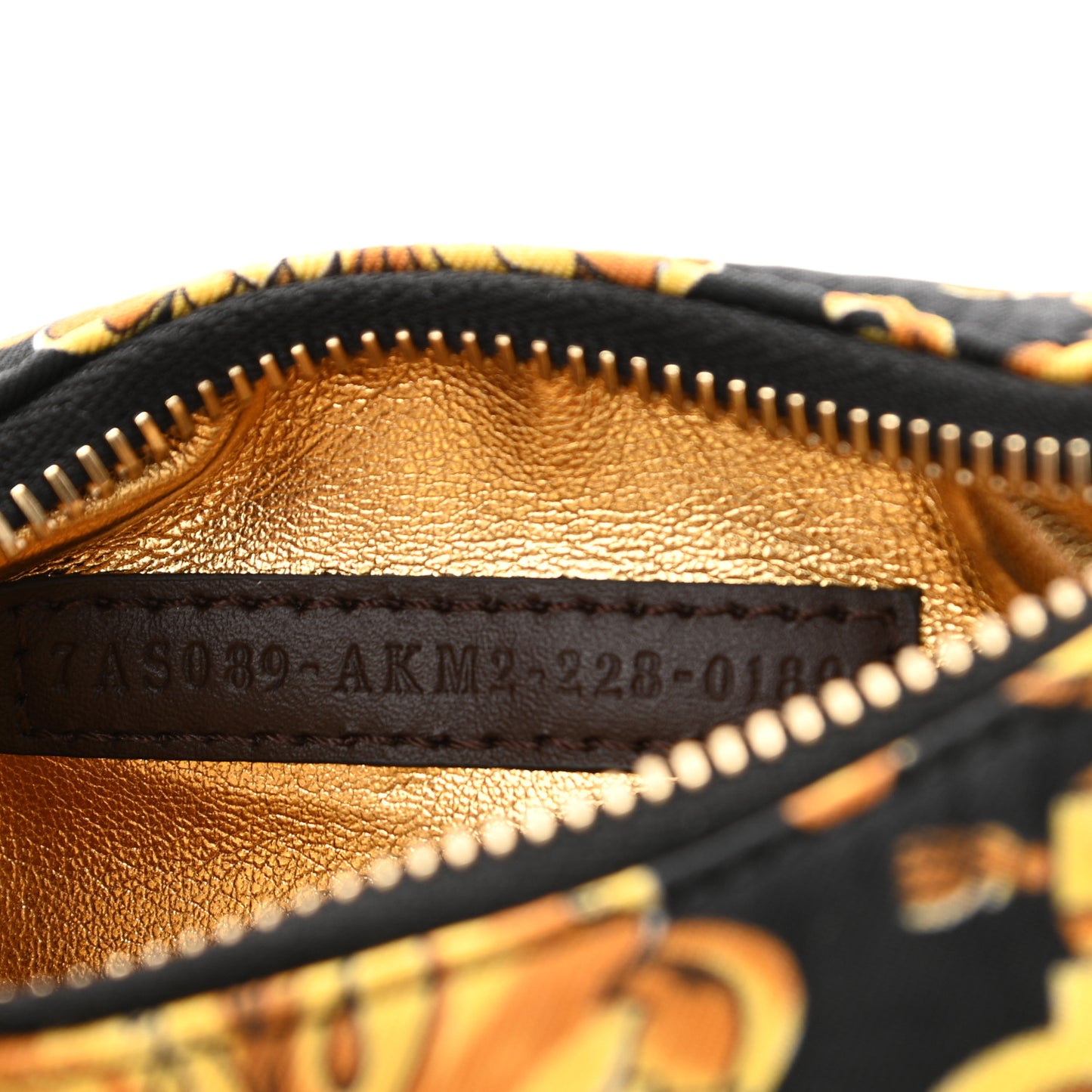 X VERSACE Silk Fendace Baroque Nano Fendigraphy Hobo Charm Black Gold