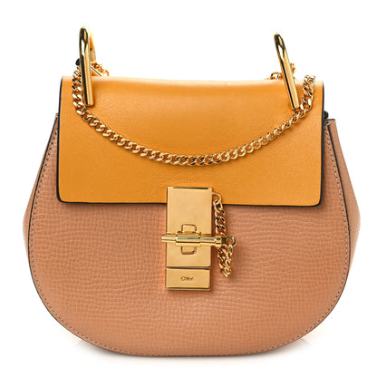 Chloe Grained Calfskin Lambskin Bi-Color Drew Shoulder Bag Wet Sand Sunflower 1 of 7