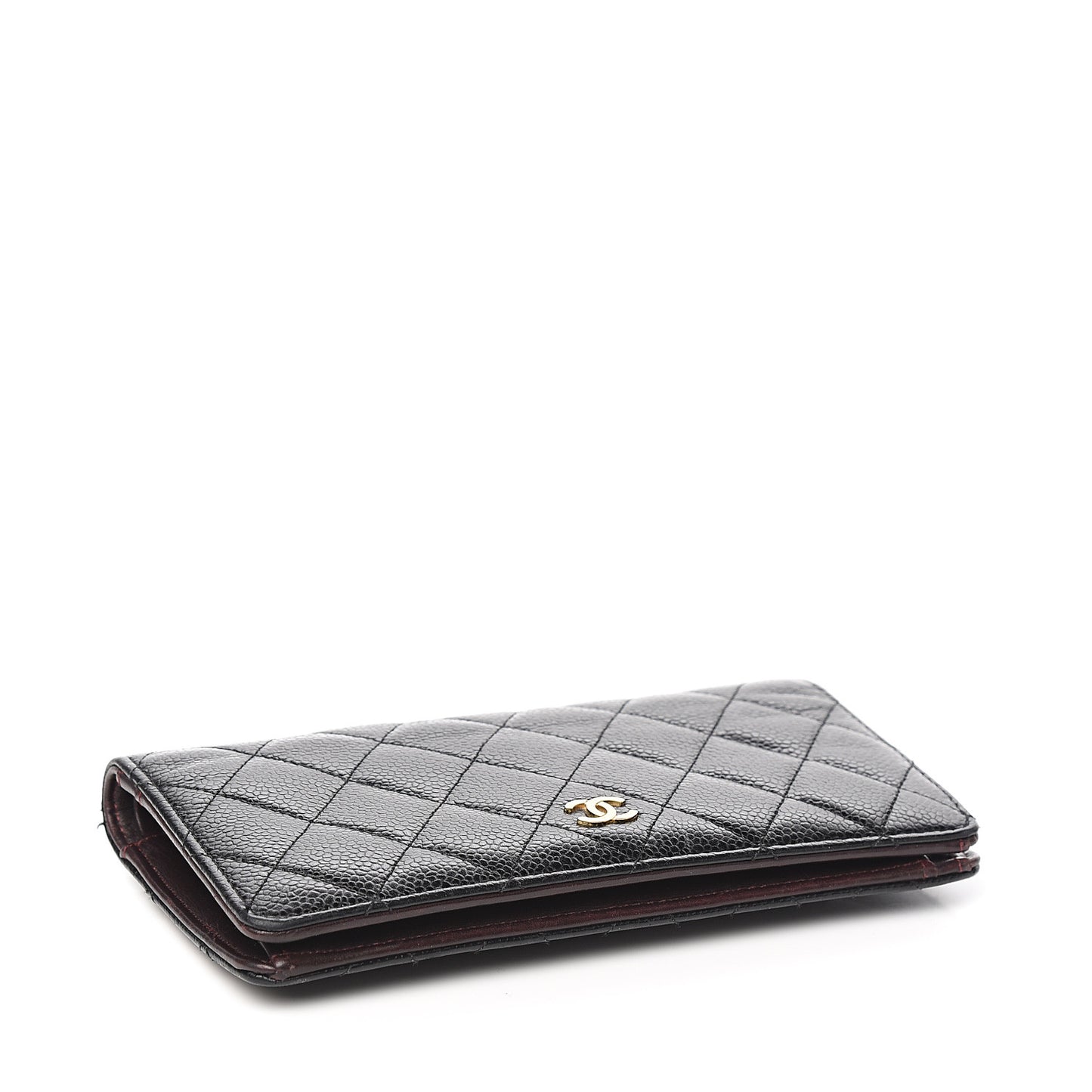 Caviar Quilted Yen Wallet Black