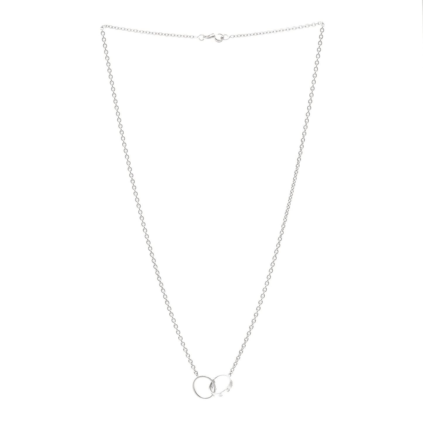 18K White Gold Interlocking LOVE Necklace