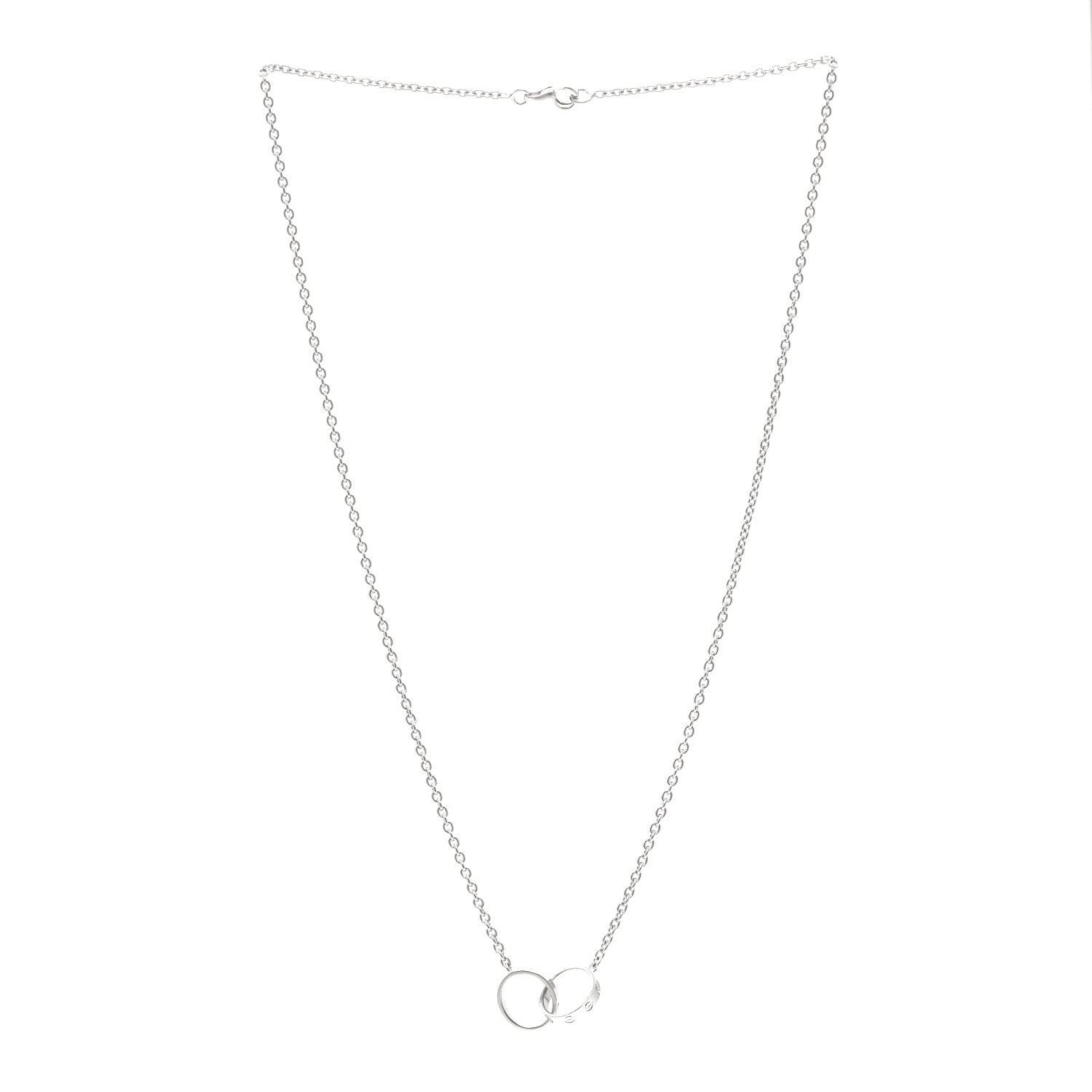 Cartier 18K White Gold Interlocking LOVE Necklace 3 of 5