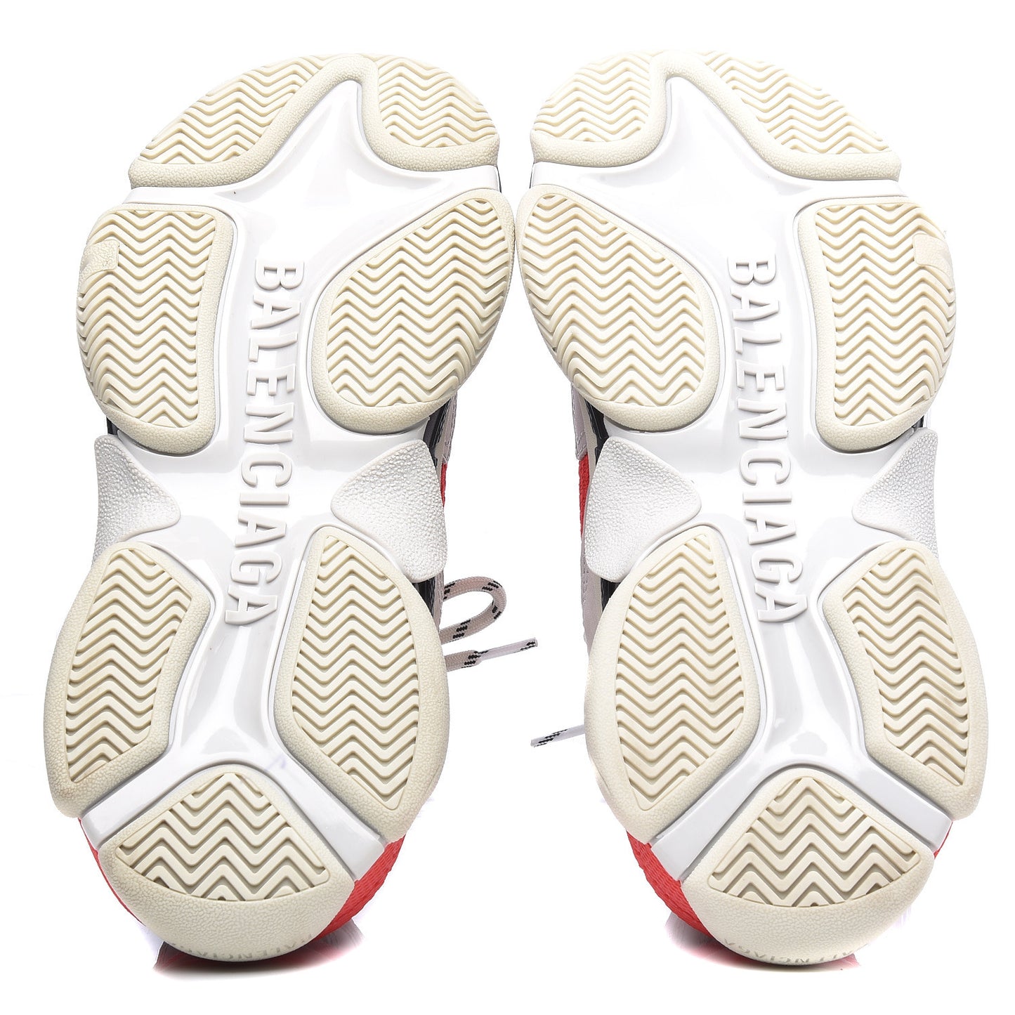 Fabric Mesh Womens Triple S Sneakers 38 Red Grey White