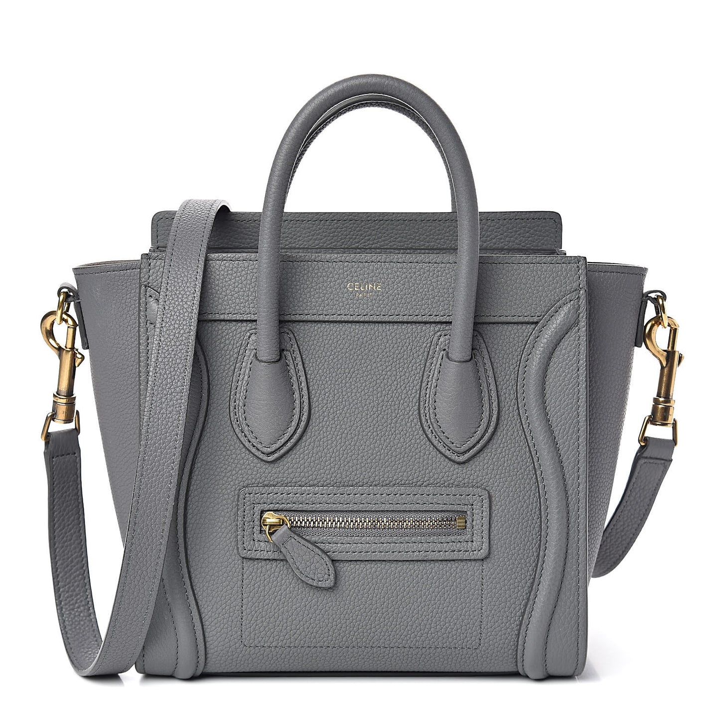 Baby Drummed Calfskin Nano Luggage Kohl