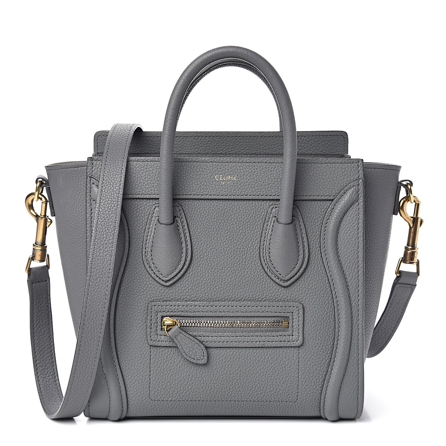 Celine Baby Drummed Calfskin Nano Luggage Kohl 1 of 11