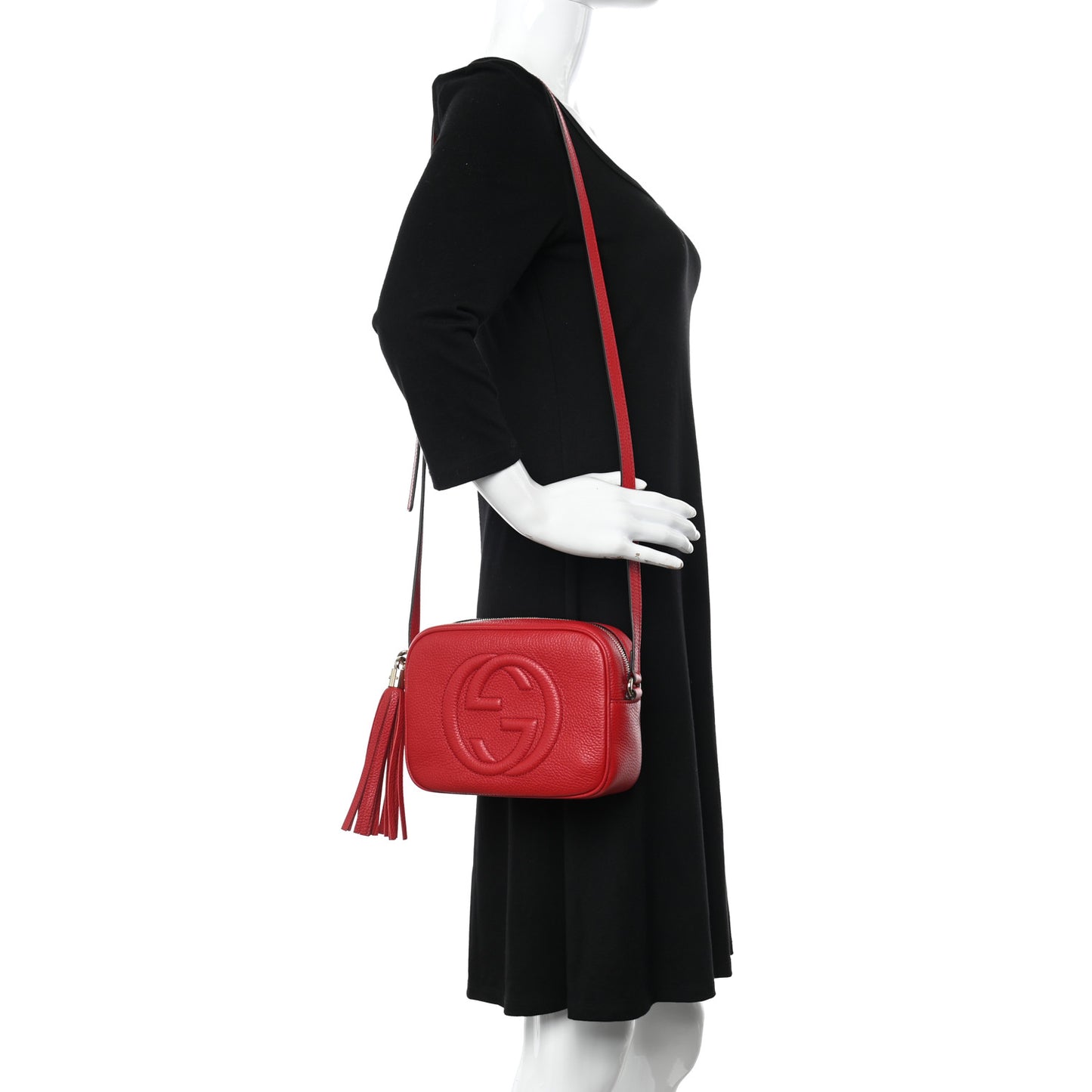 Pebbled Calfskin Small Soho Disco Bag Tabasco Red
