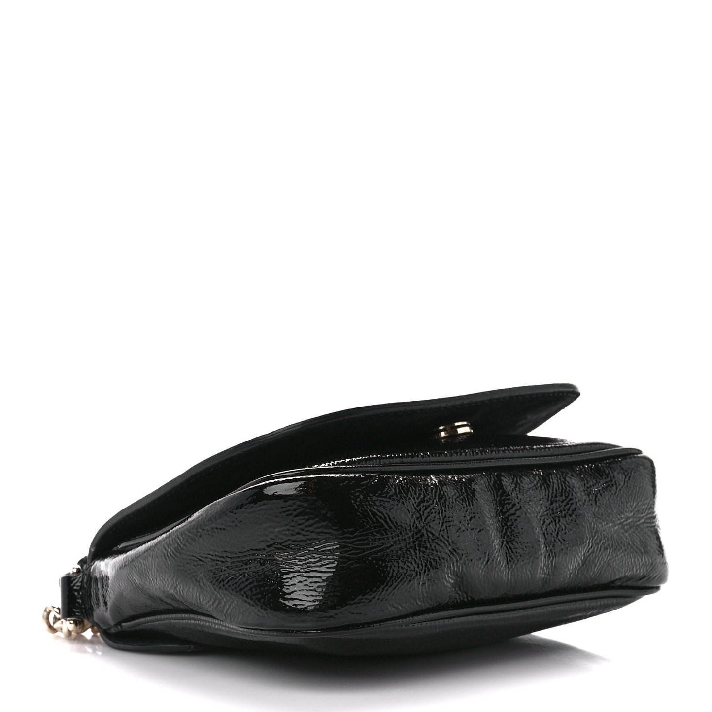 Vernice Naplack Small Soho Flap Crossbody Black