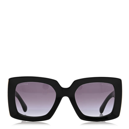 Chanel Acetate Rectangle Sunglasses 5435 Black 2 of 7