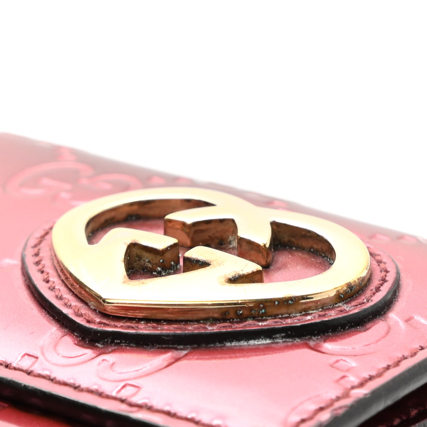 Shine Guccissima Lovely Heart Continental Wallet Tibet Red