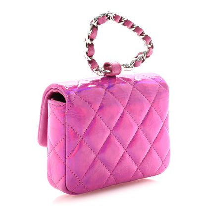Chanel Patent Lambskin Quilted CC Hook Card Holder Pink 2 of 10