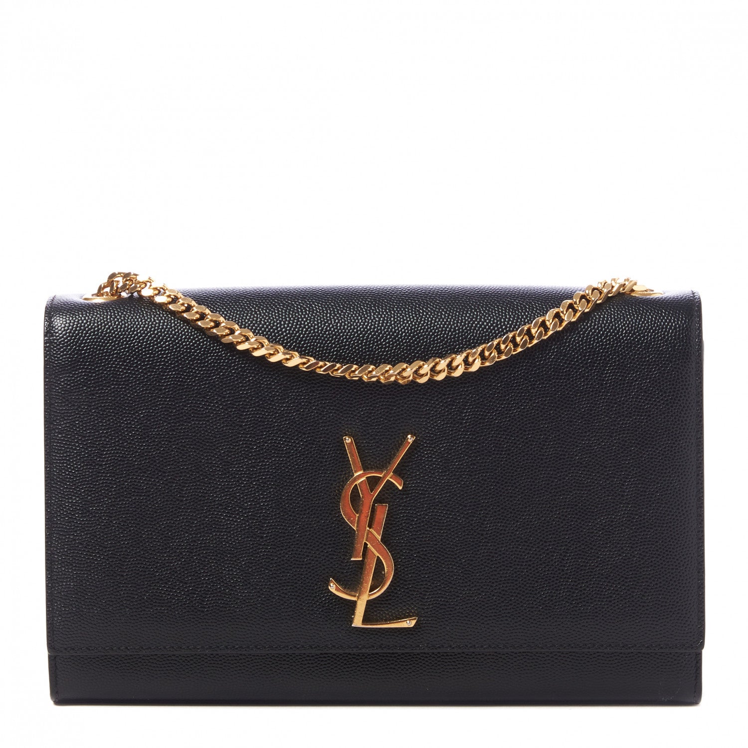 Saint Laurent Grain De Poudre Medium Classic Monogram Kate Satchel Black 1 of 8