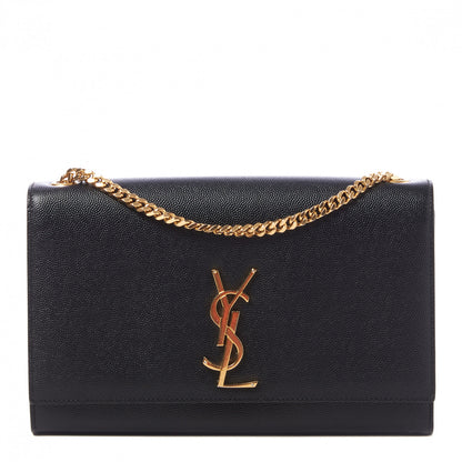 Saint Laurent Grain De Poudre Medium Classic Monogram Kate Satchel Black 1 of 8