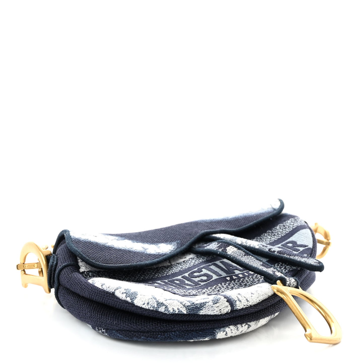 Canvas Embroidered Tie Dye Saddle Bag Blue Multicolor