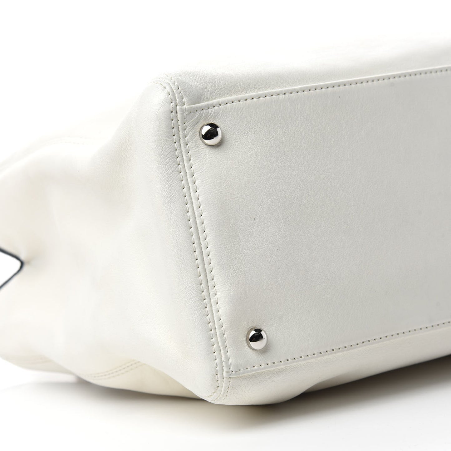 Lambskin Executive Cerf Shopper Tote White