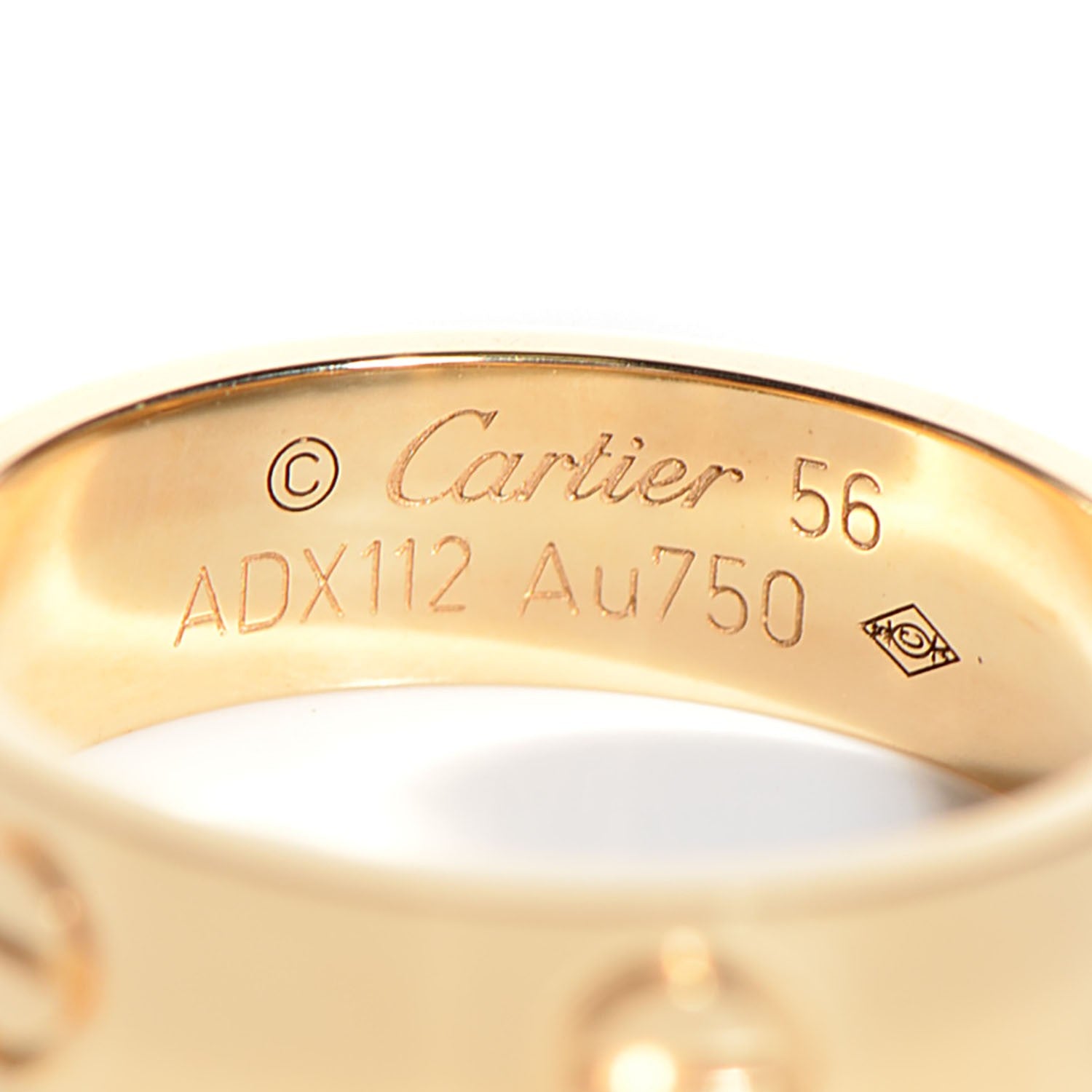 Cartier 18K Yellow Gold 5.5mm LOVE Ring 56 7.5 3 of 5