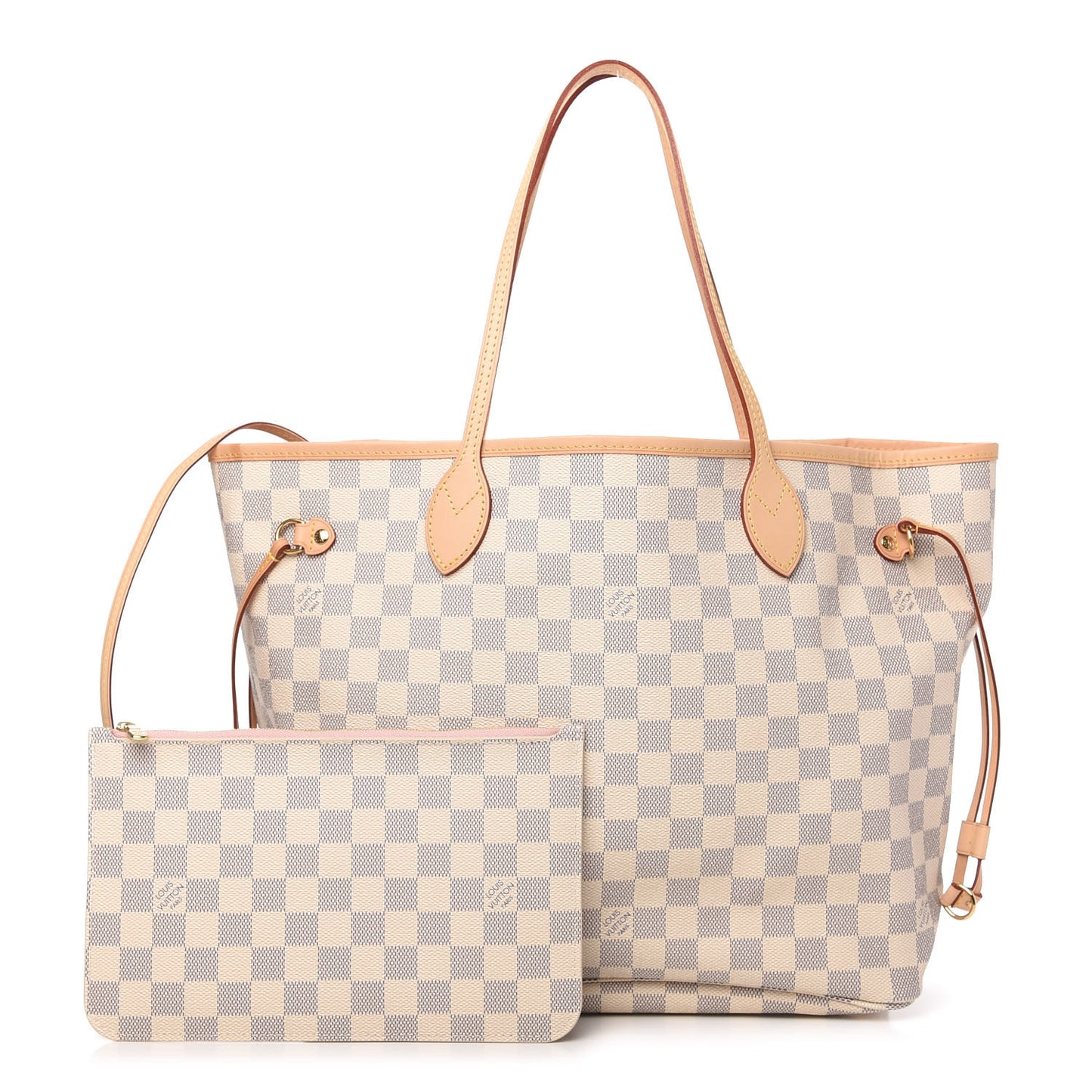 Damier Azur Neo Neverfull MM Rose Ballerine