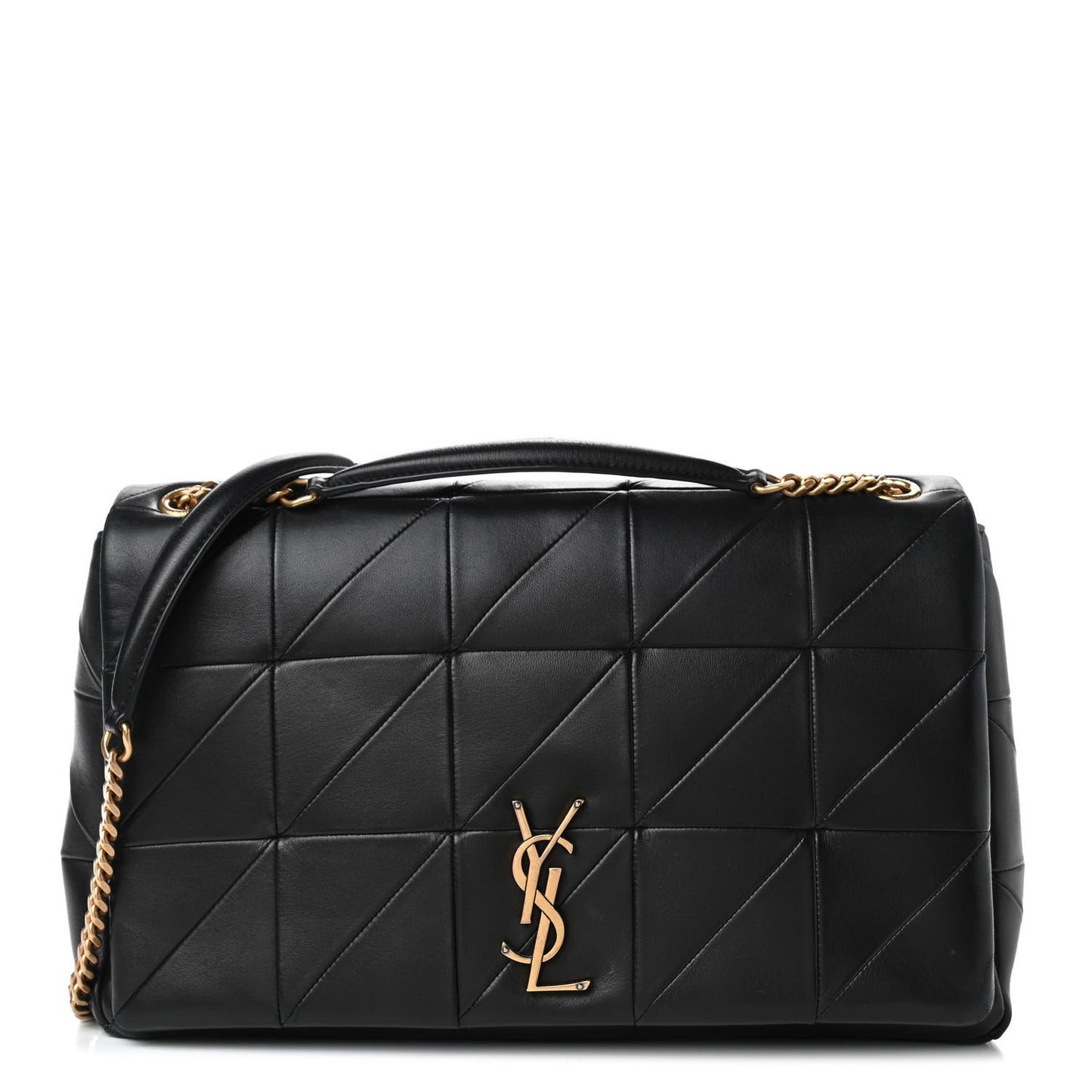Lambskin Patchwork Monogram Large Jamie Black
