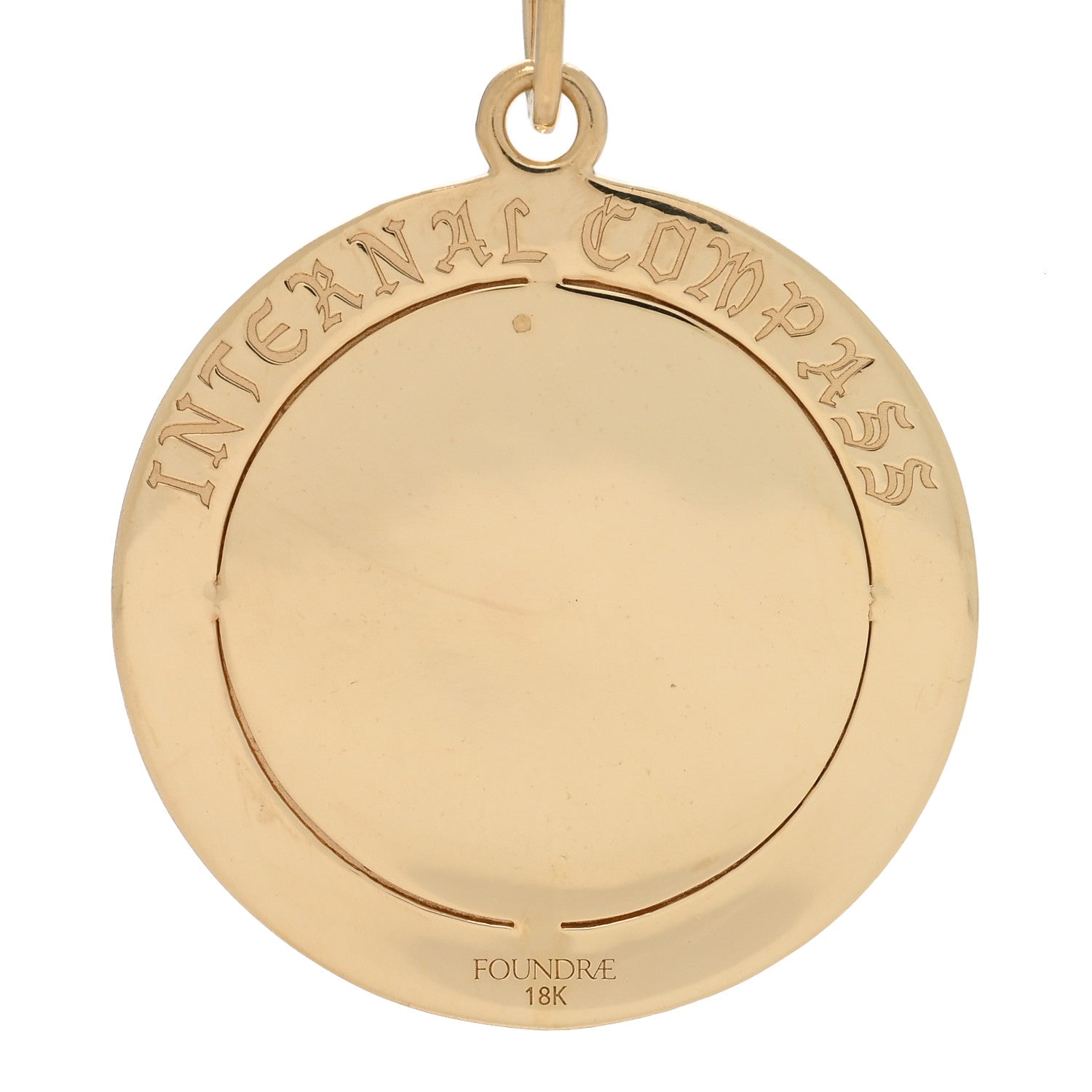 Foundrae 18K Yellow Gold Diamond Large Internal Compass Refined Clip Extension Chain Necklace 5 of 5
