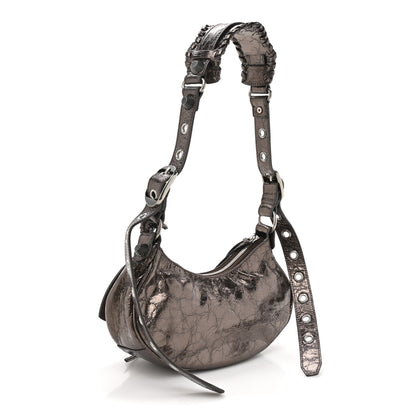 Balenciaga Metallic Agneau Arena Le Cagole Shoulder Bag XS Dark Bronze 6 of 21