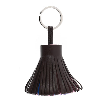 Hermes Lambskin Tri-Color Carmen Tassel Key Holder Rouge Sellier Mauve Sylvestre Bleu France 1 of 6