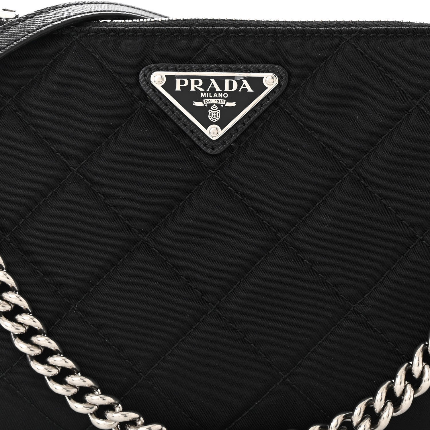 Prada Nylon Tessuto Impuntu Quilted Crossbody Bag Black 8 of 10