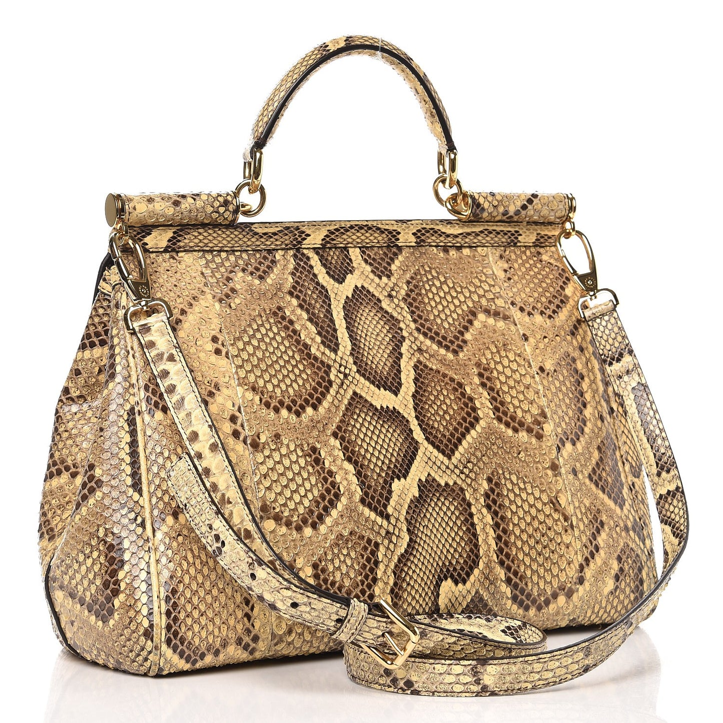 Python Large Miss Sicily Satchel Beige