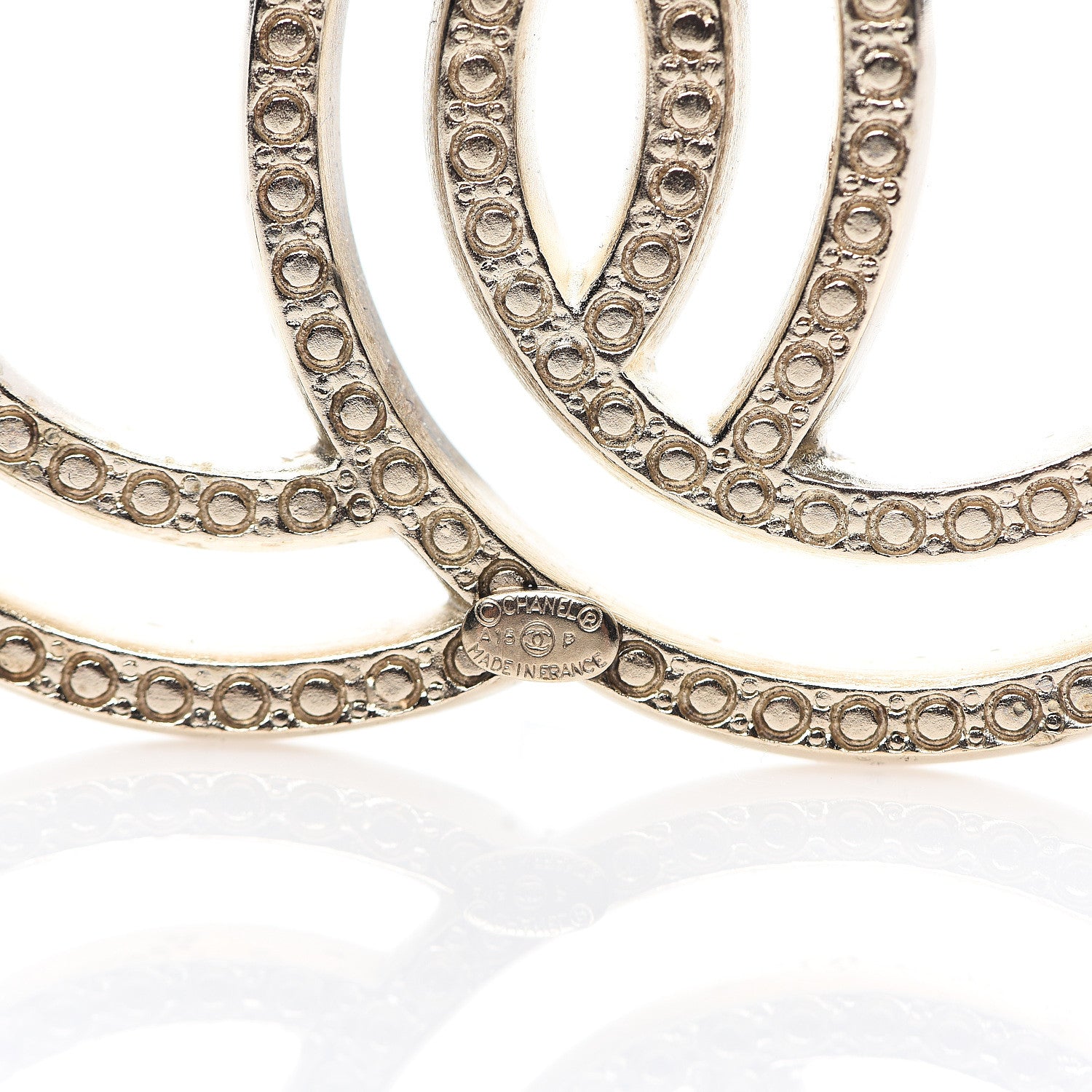 Chanel Crystal CC Brooch Light Gold 3 of 4