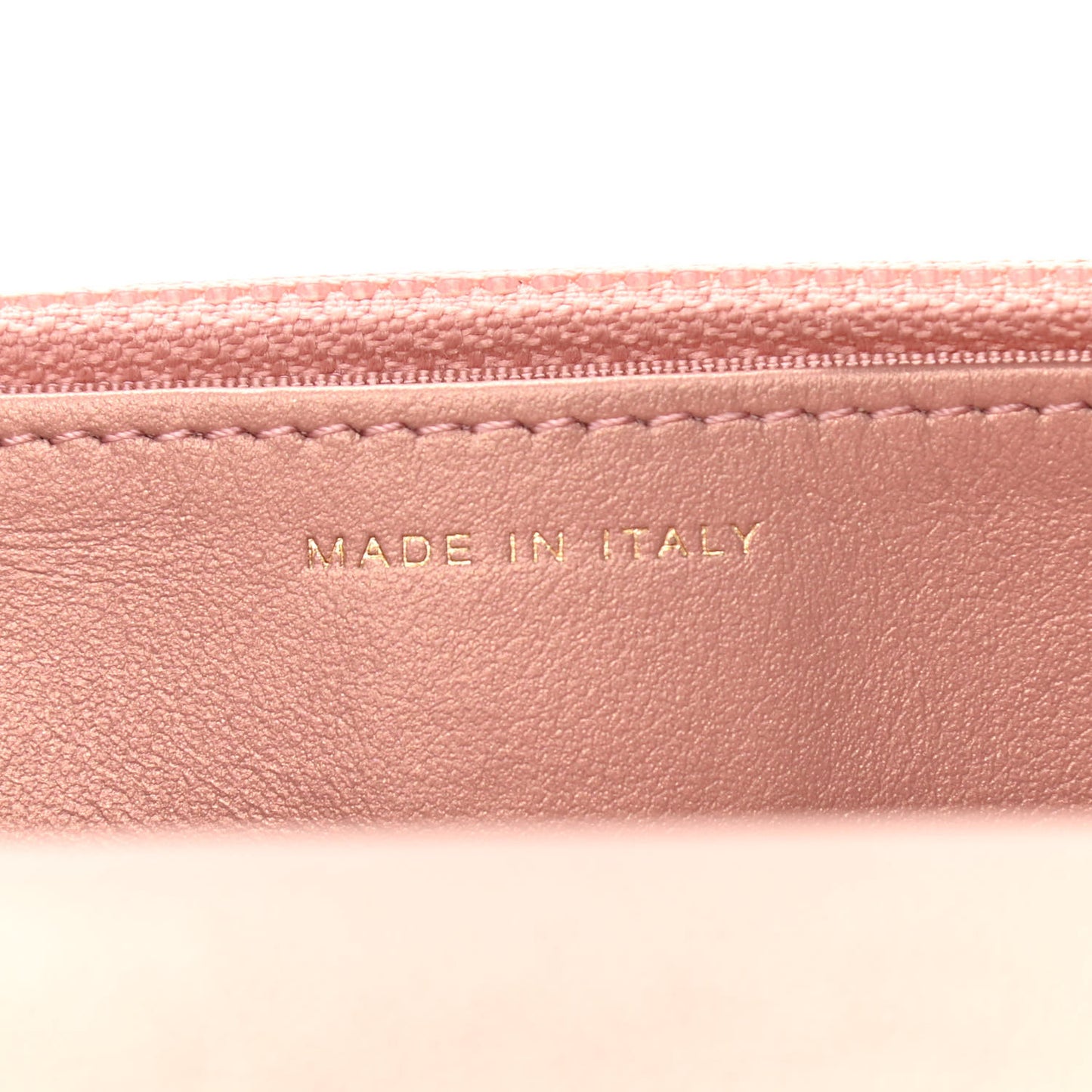 Metallic Grained Calfskin Quilted 2.55 Reissue Wallet on Chain WOC Copper Pink