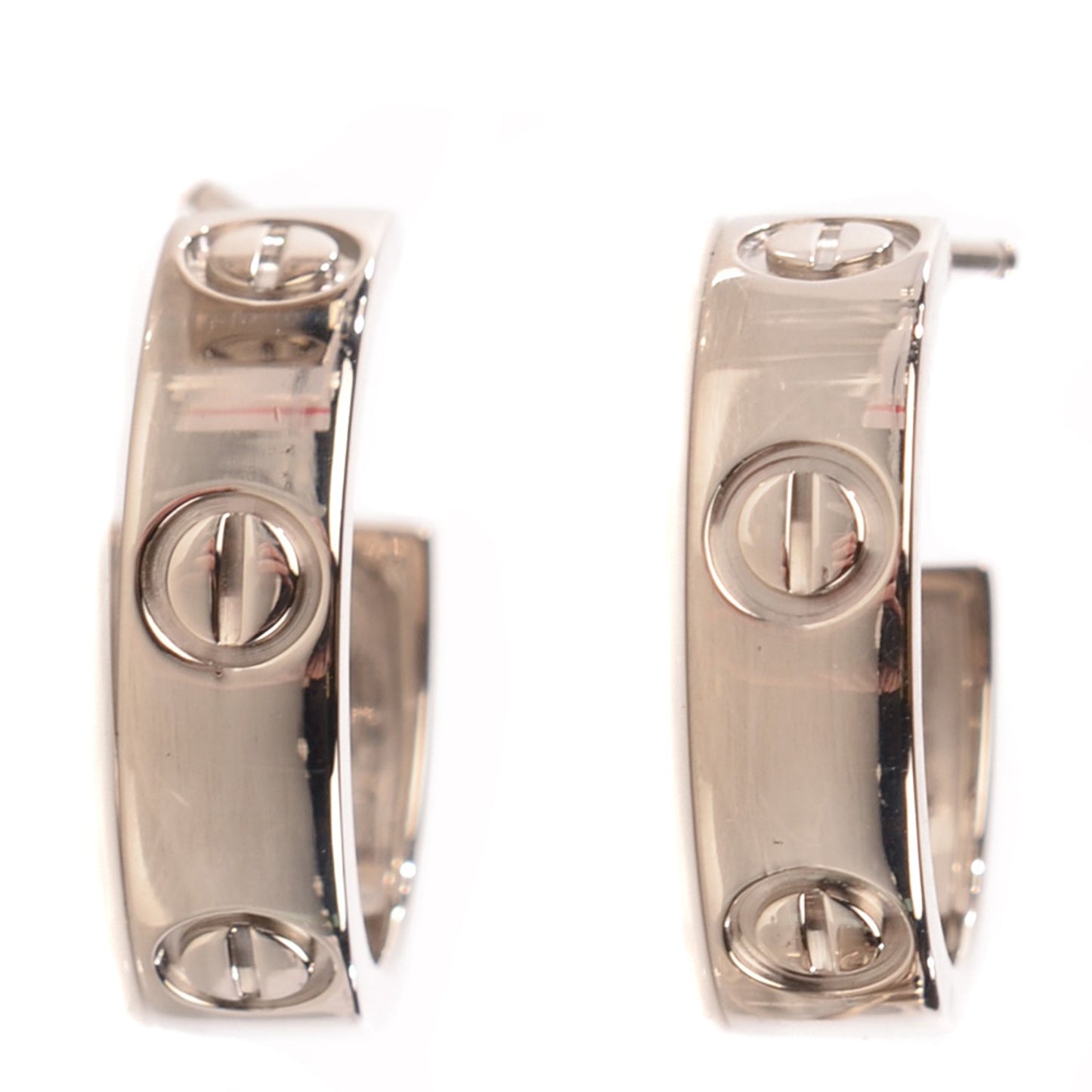 18K White Gold 5.5mm LOVE Hoop Earrings