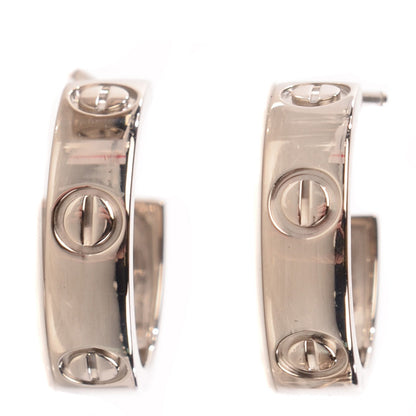 Cartier 18K White Gold 5.5mm LOVE Hoop Earrings 1 of 7