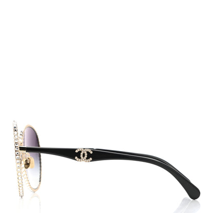 Chanel Metal Strass Round Sunglasses 71430 Gold 2 of 8