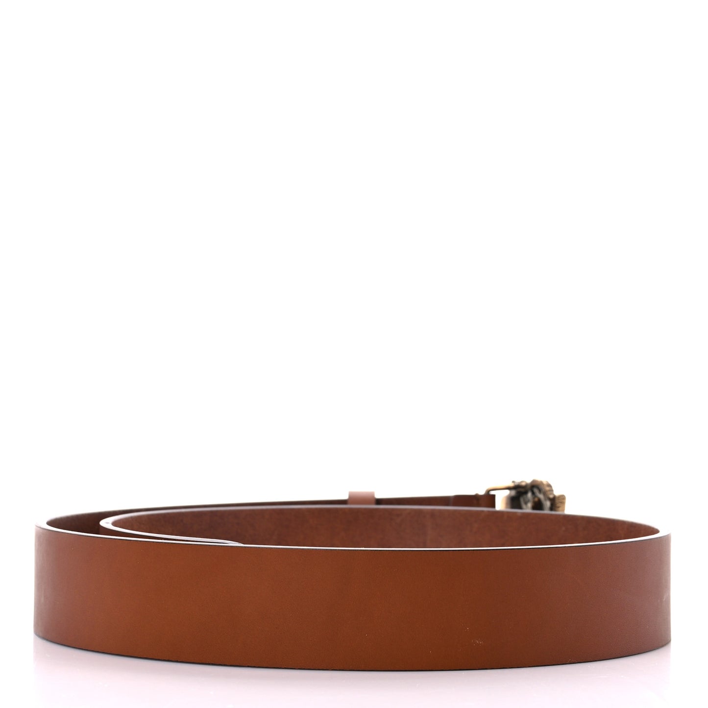 Calfskin Metal Tiger head Buckle Belt 90 36 Brown